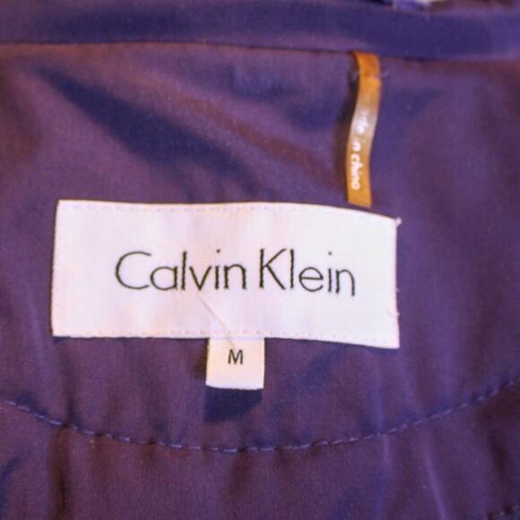Calvin Klein Plum Purple Trench Coat Belted Removable Lining Size M - Picture 5 of 5